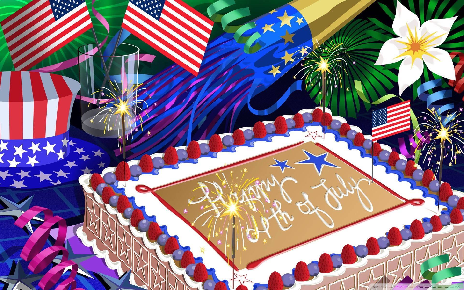 Independence Day Cake Celebration Background