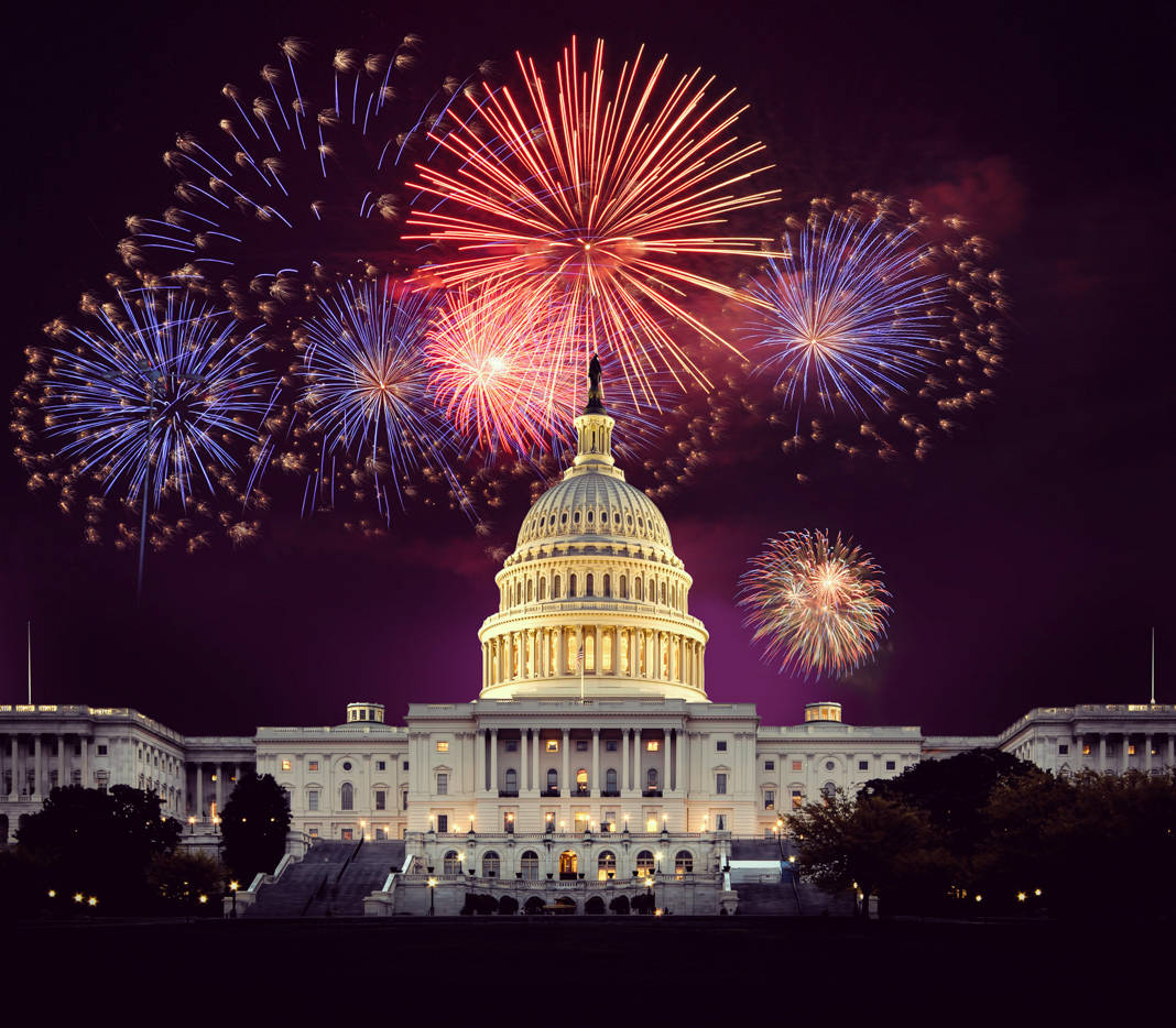 Independence Day Capitol Fireworks Background