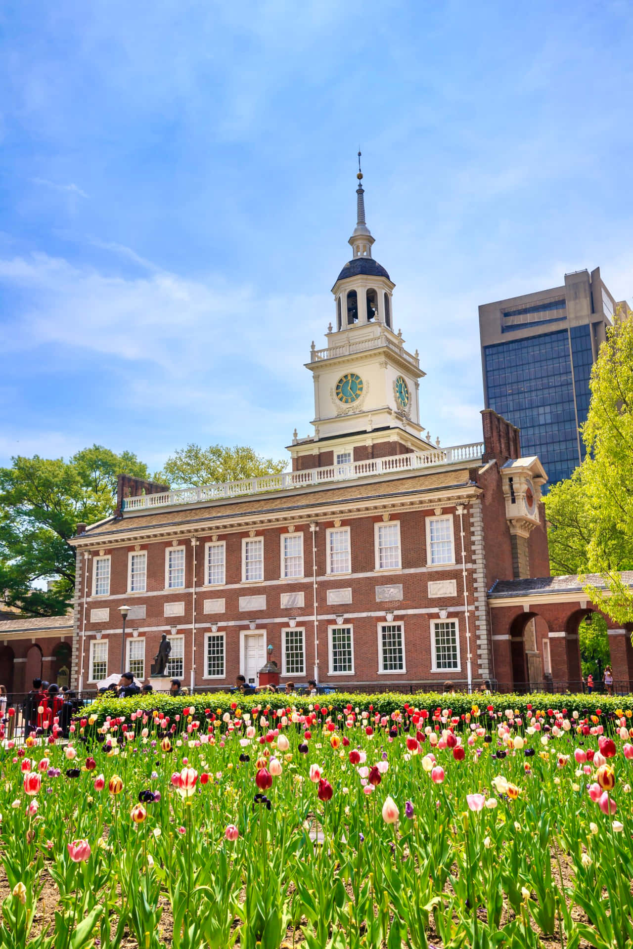 Independence Hall Springtime Flowers