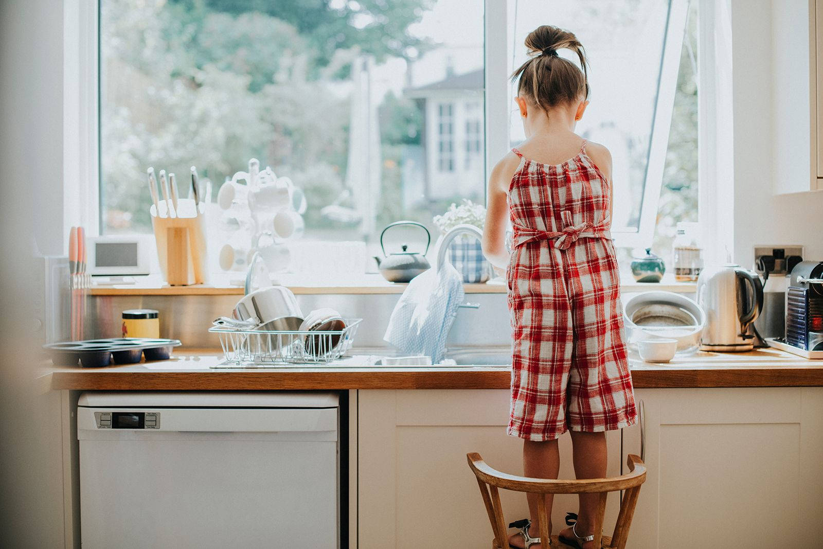 Independent Child Stepping Forward Background