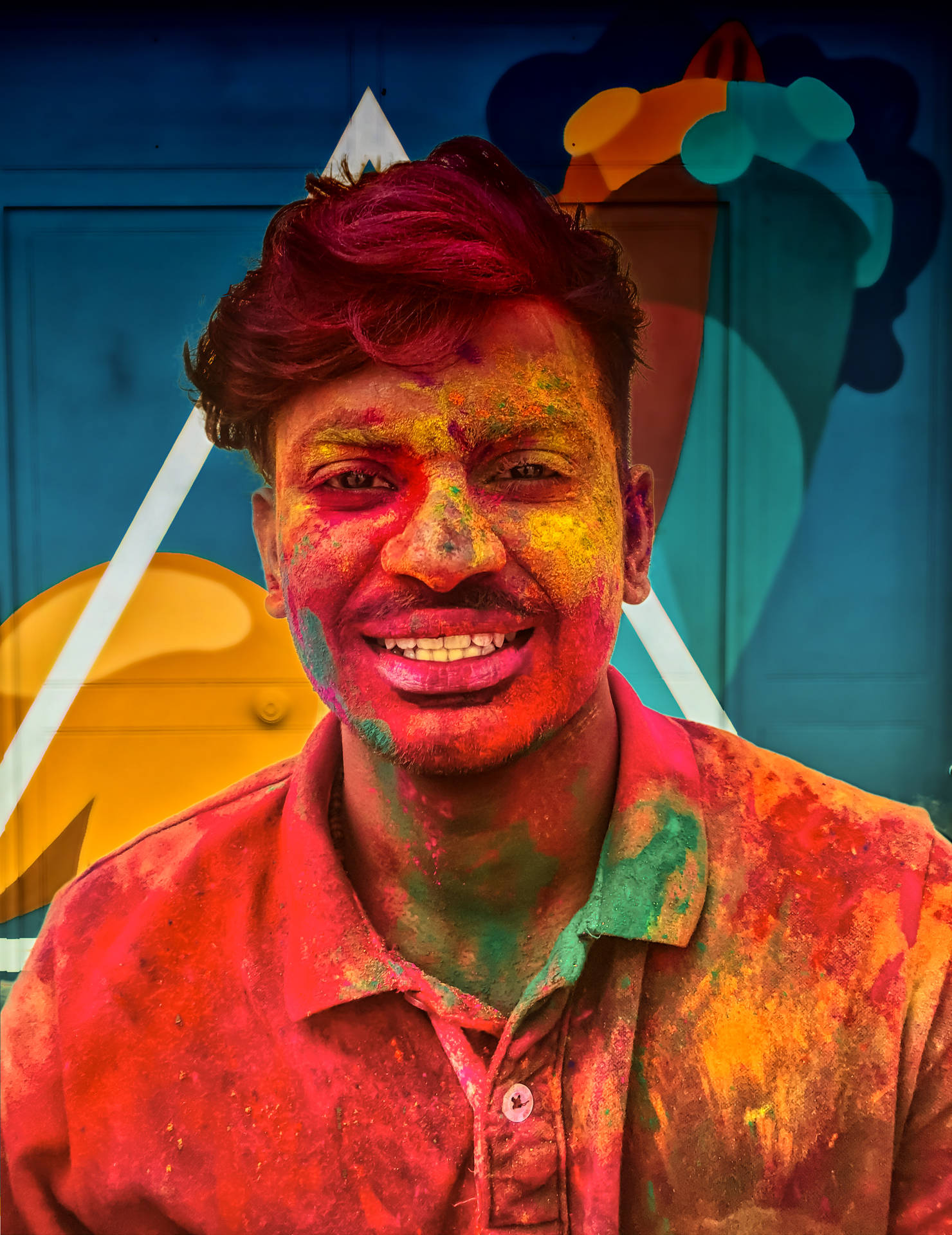 India Holi Selfie Background