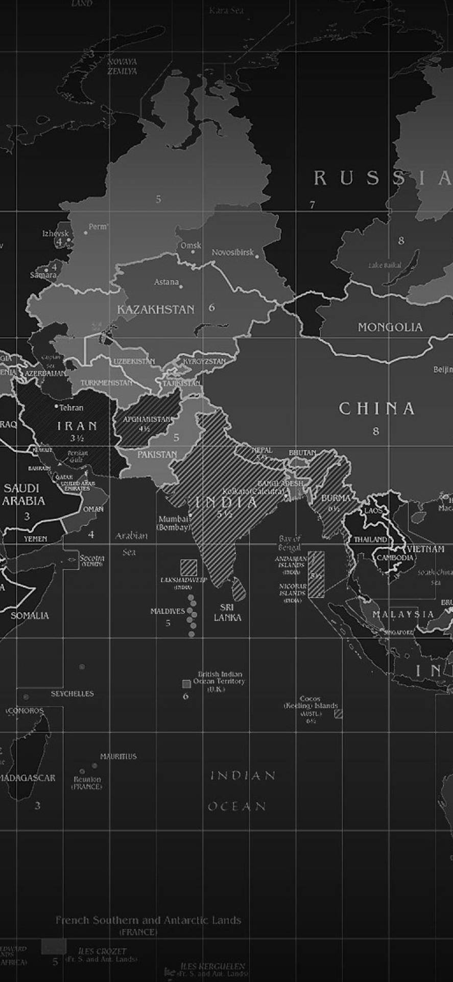 India Map Black And White Background