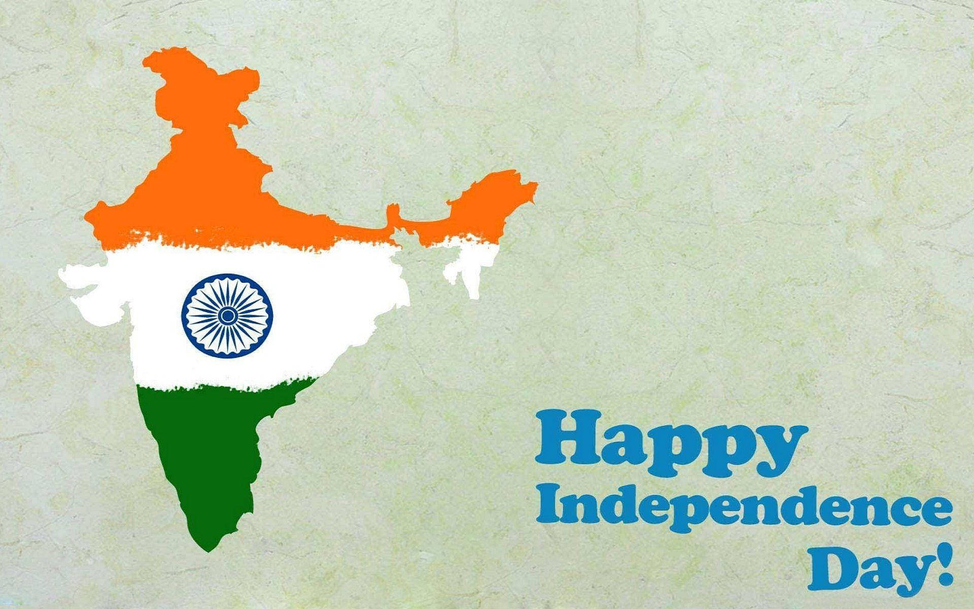 India Map Independence Greeting Background