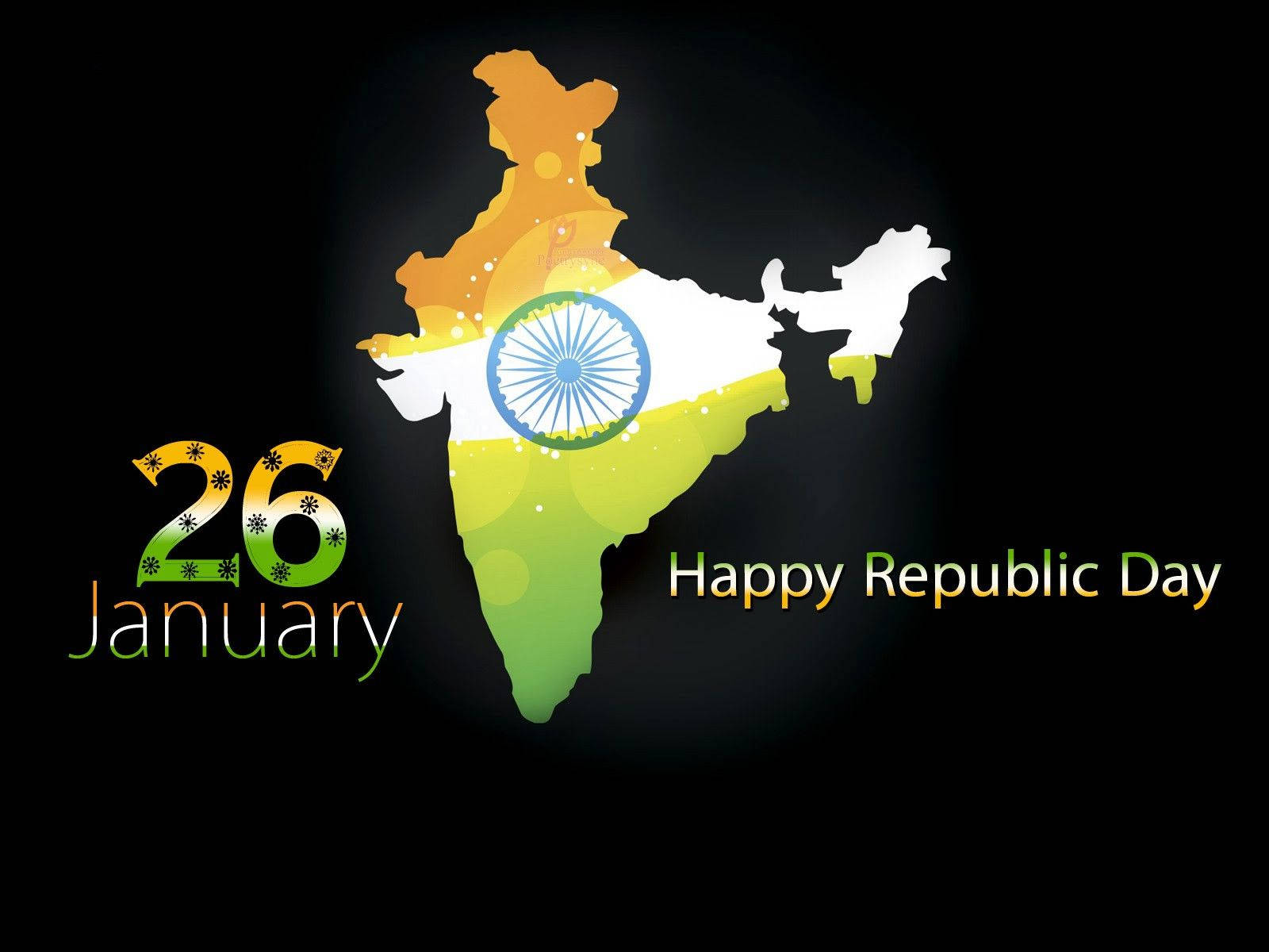 India Map Republic Day Greeting Background