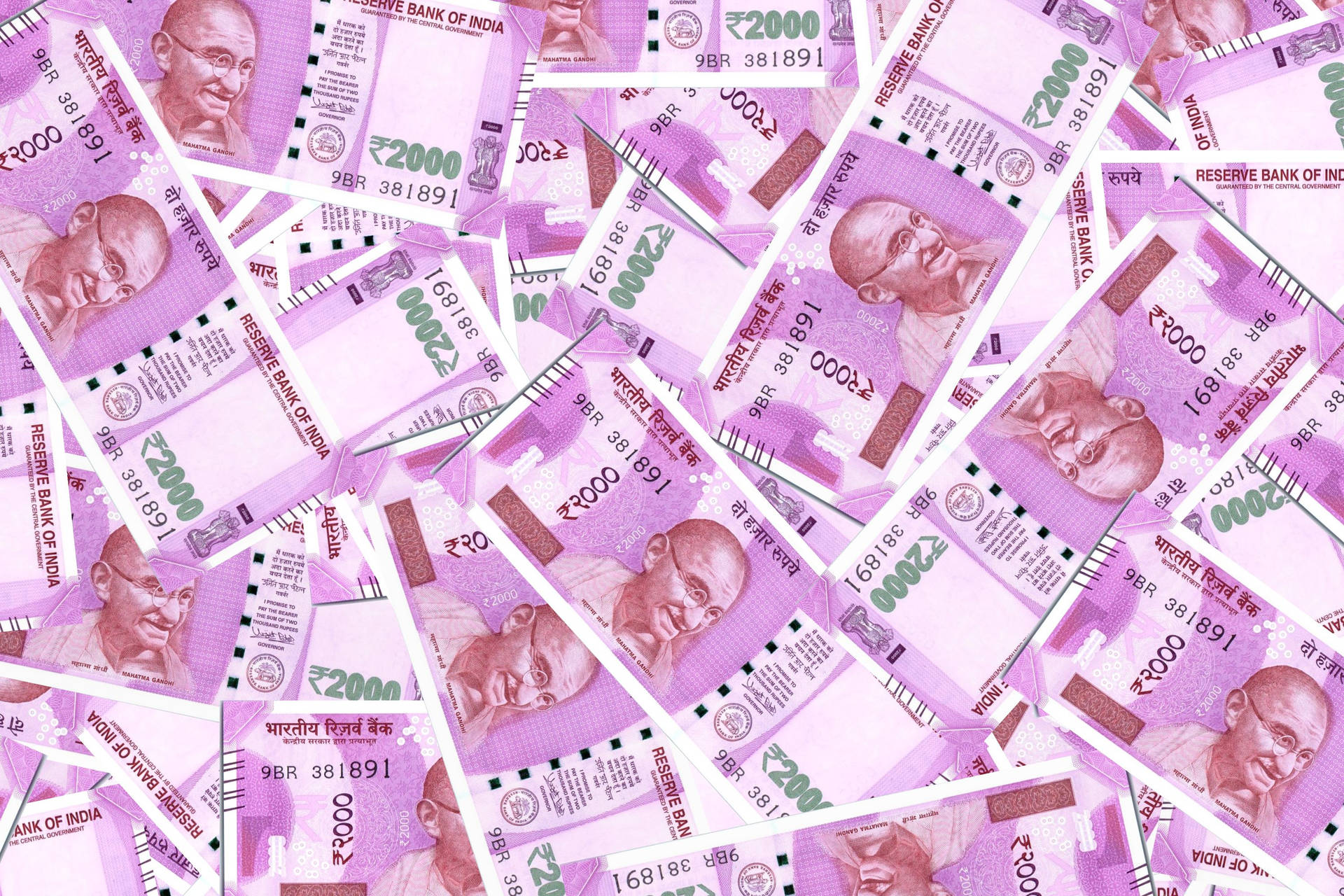 Indian 2000 Rupee Notes Background