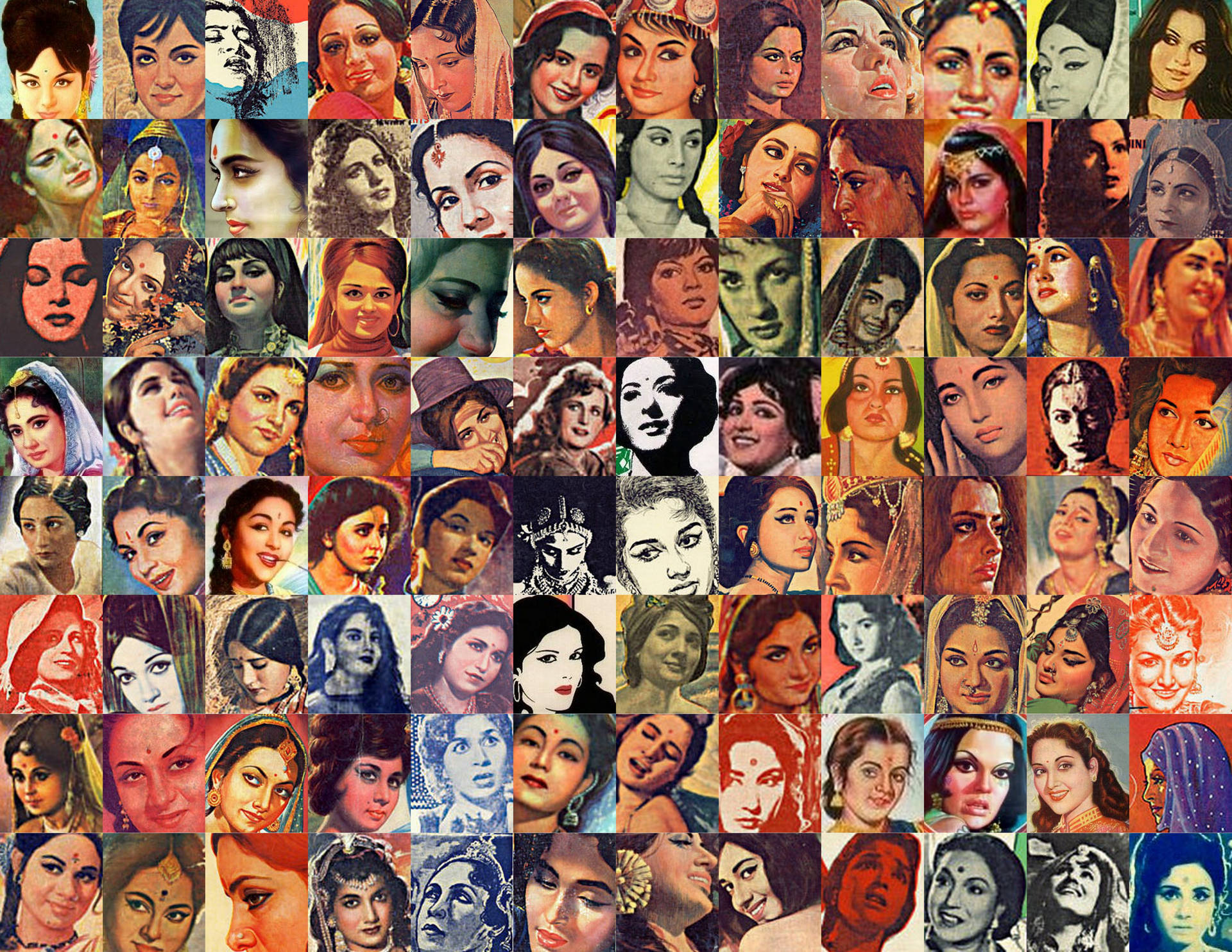 Indian Actresses Collage Background
