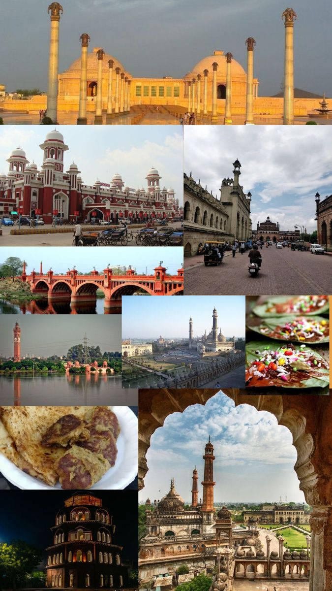 Indian Aesthetic Buildings Collage Background