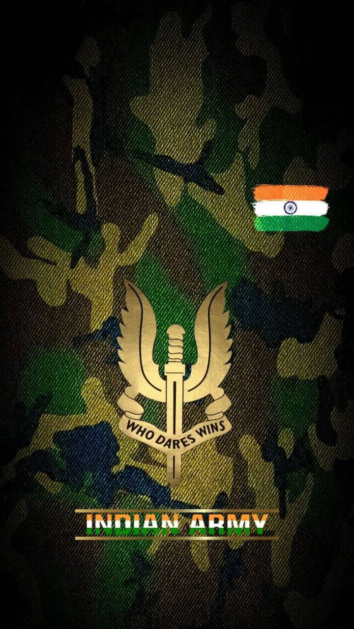 Indian Army Logo Camouflage Background Background