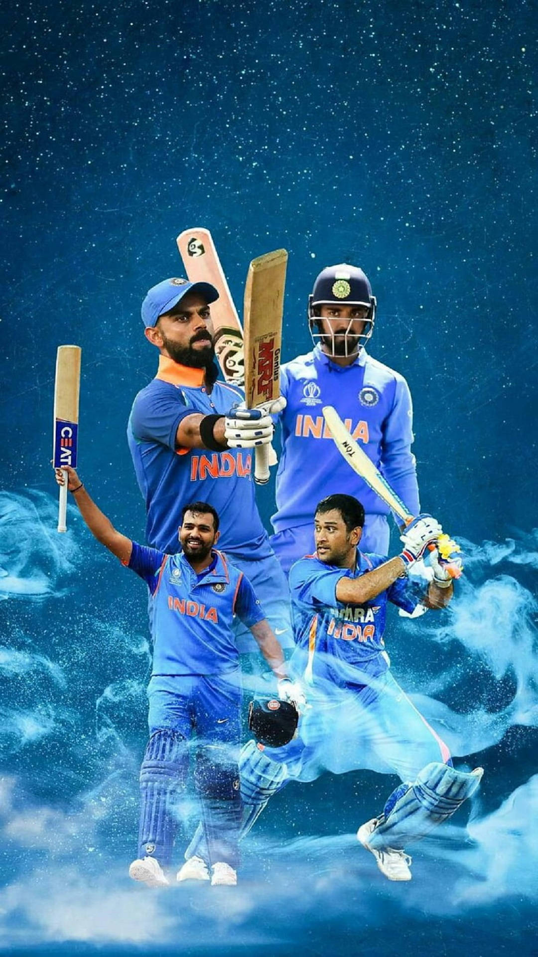Indian Cricket Blue Theme Poster Background
