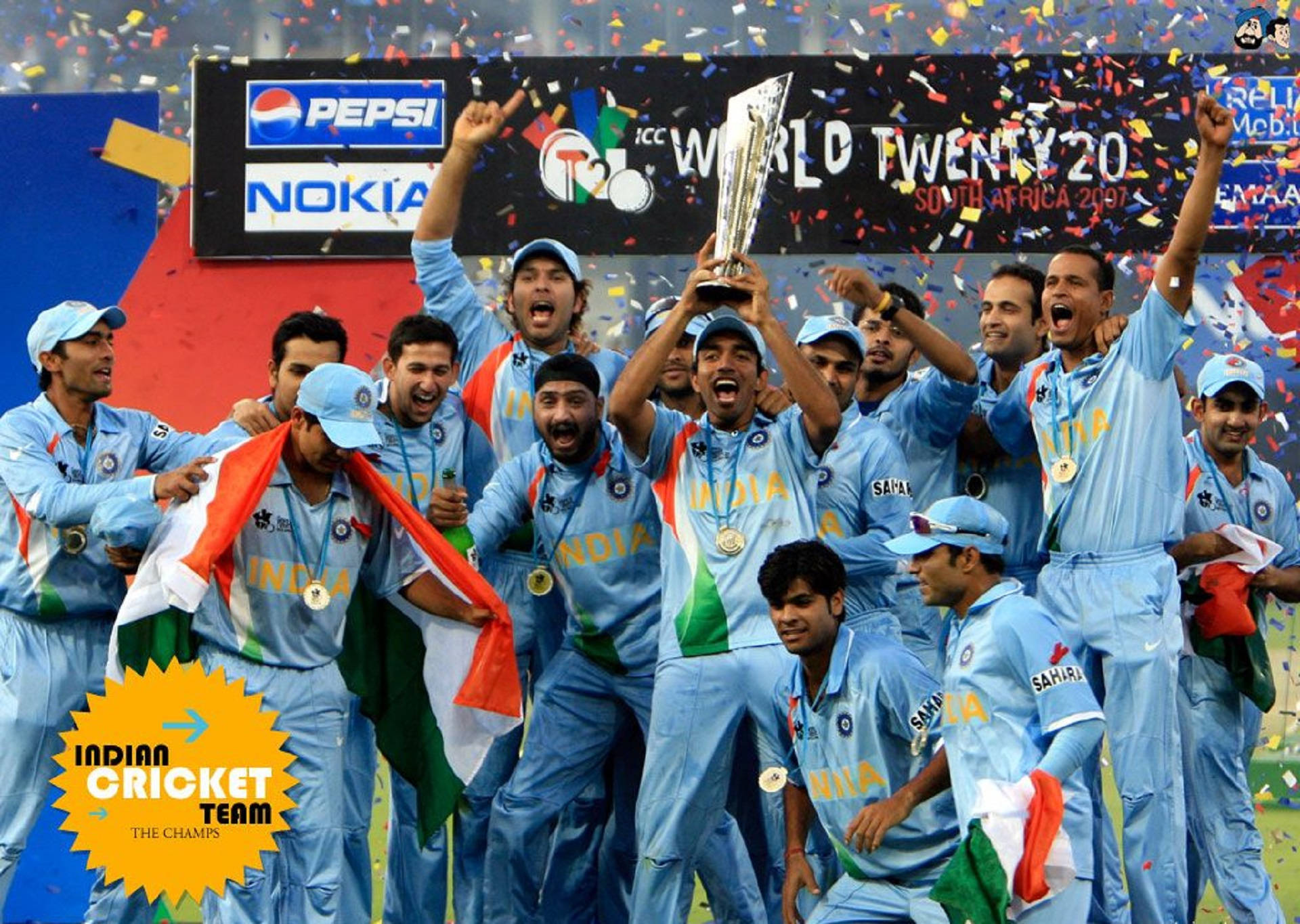 Indian Cricket Championship Celebration Background