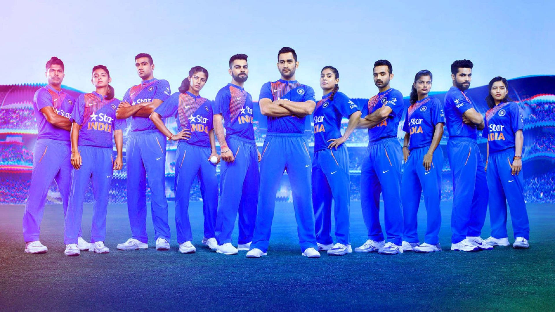 Indian Cricket Men And Women Background