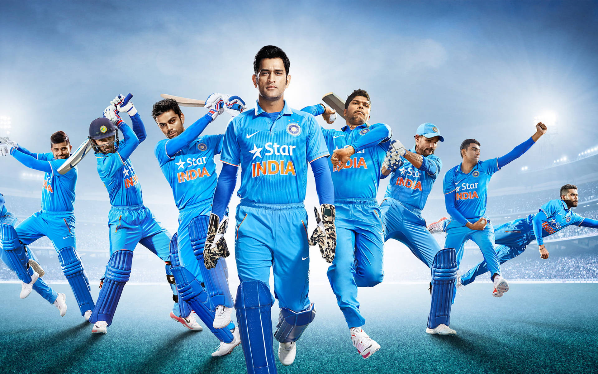 Indian Cricket Team Action Promo Background