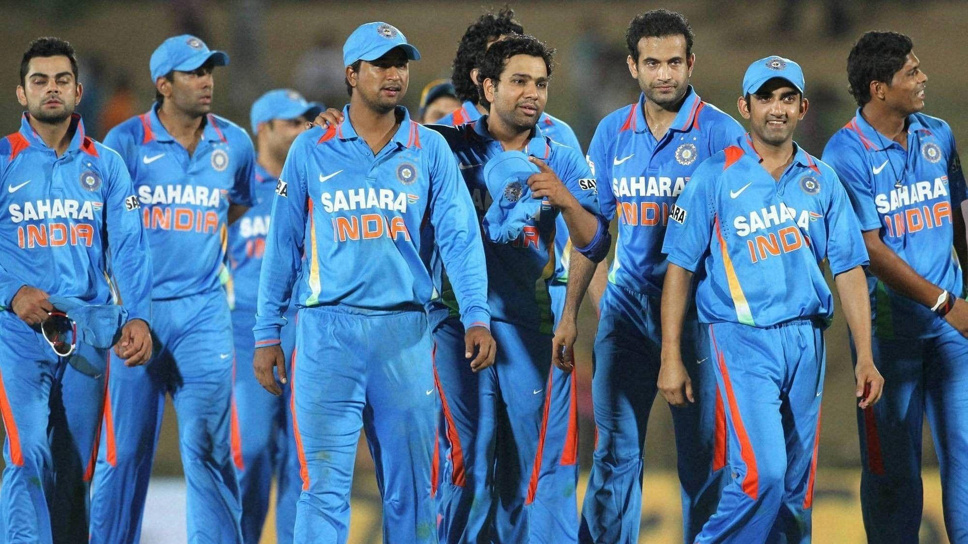 Indian Cricket Team Before A Game Background