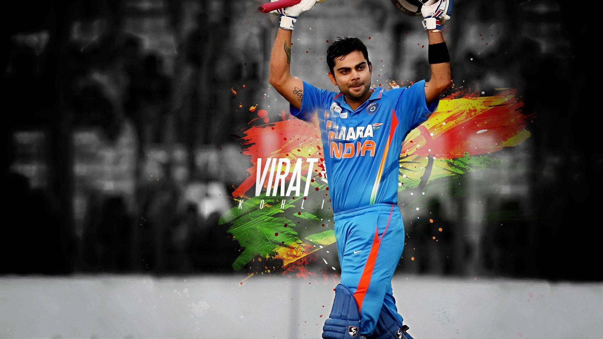 Indian Cricket Team Member Kohli Fanart Background