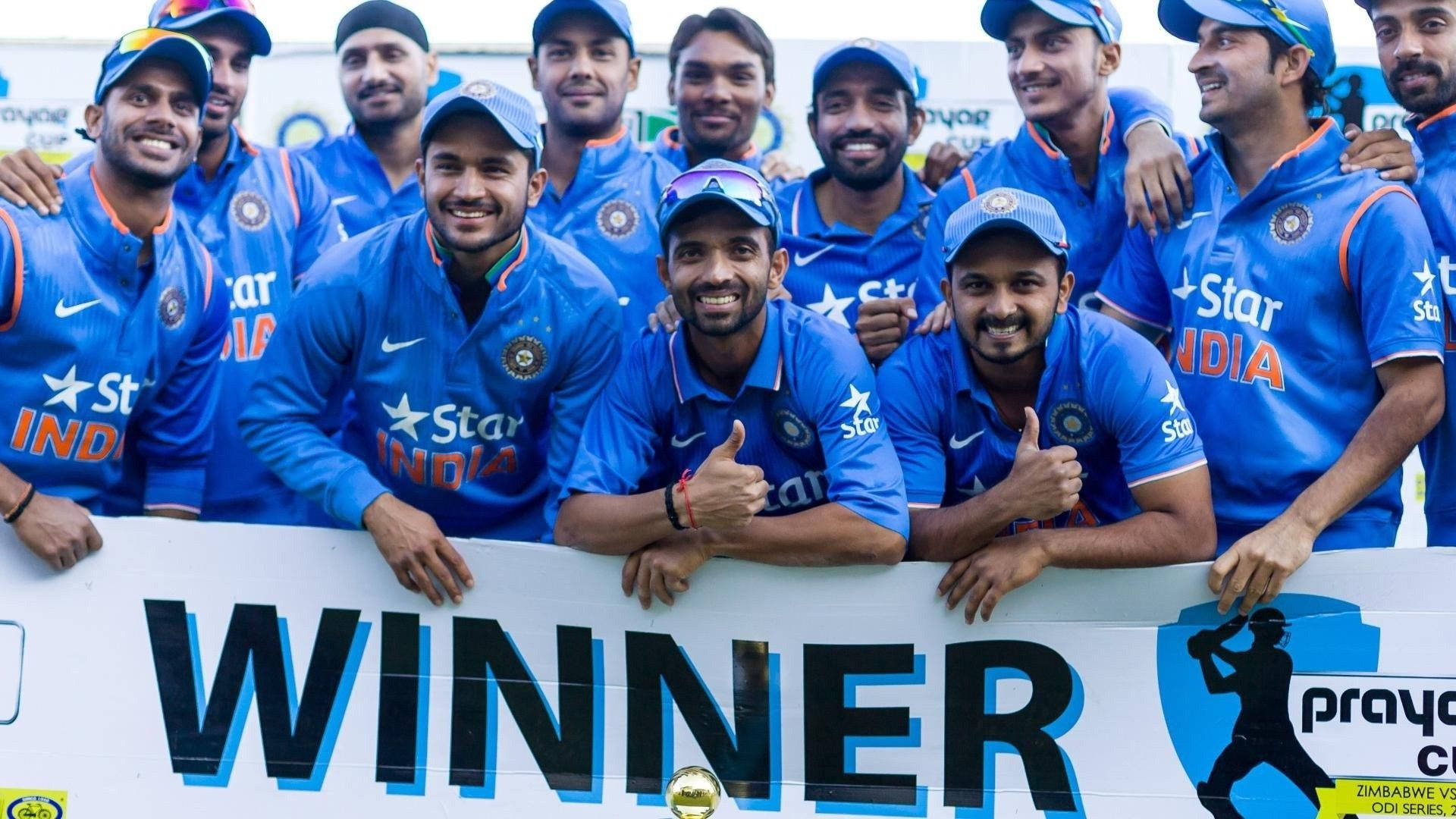 Indian Cricket Team Winner Banner Background