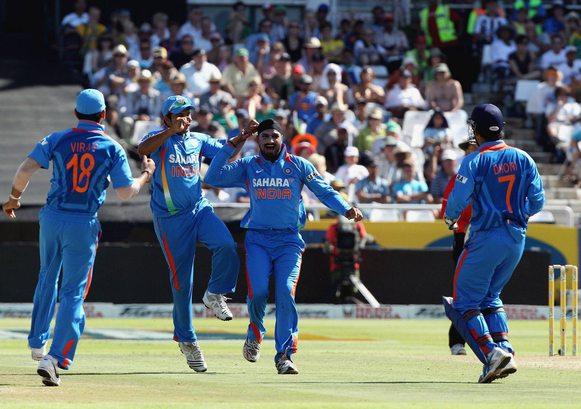 Indian Cricket Team Winning Moment Background