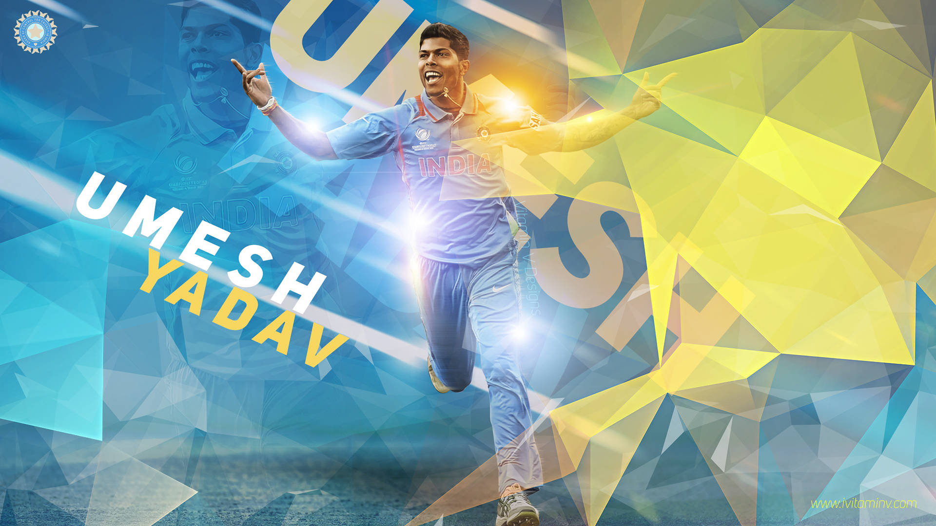 Indian Cricket Umesh Yadav Poster Background