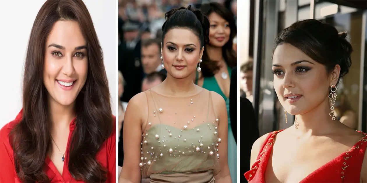 Indian Film Actress Preity Zinta Radiates Beauty Background