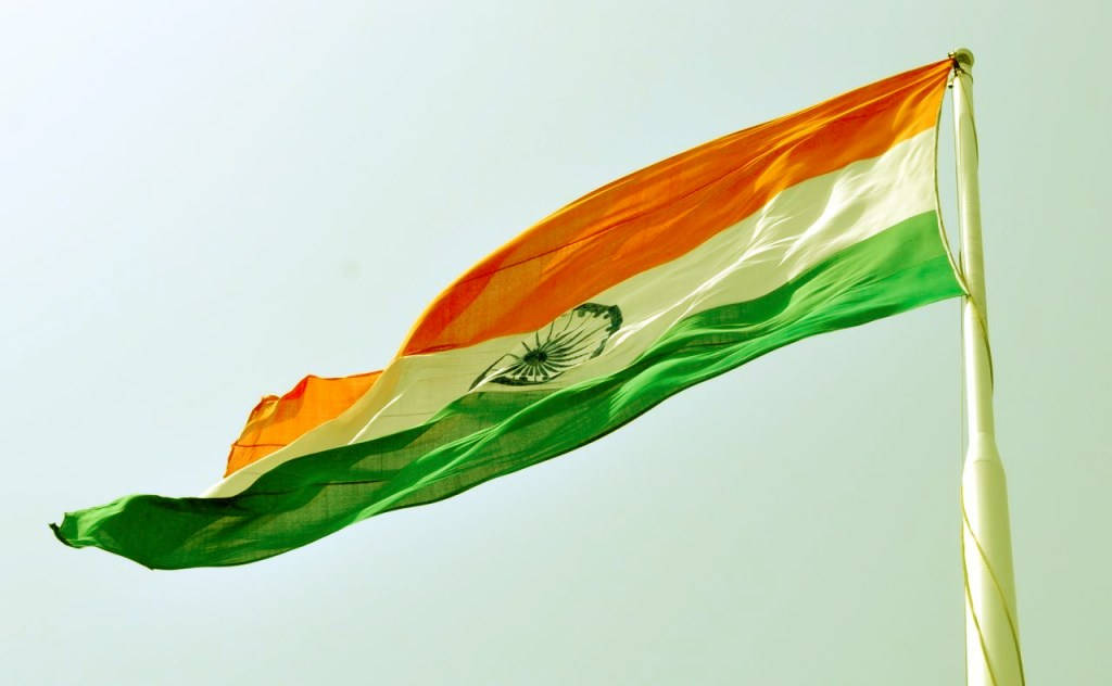 Indian Flag Getting Blown Background