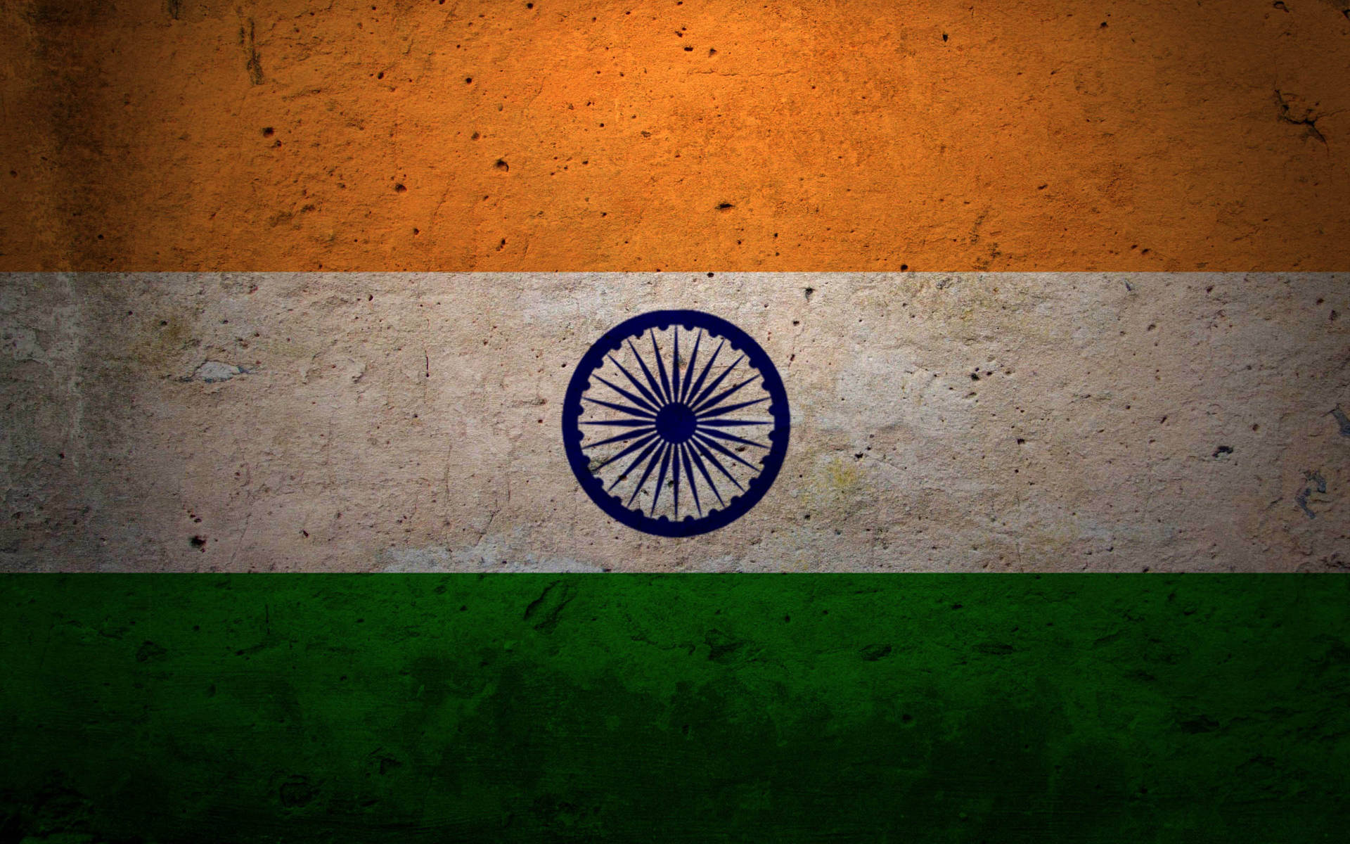 Indian Flag Painted On Wall Background