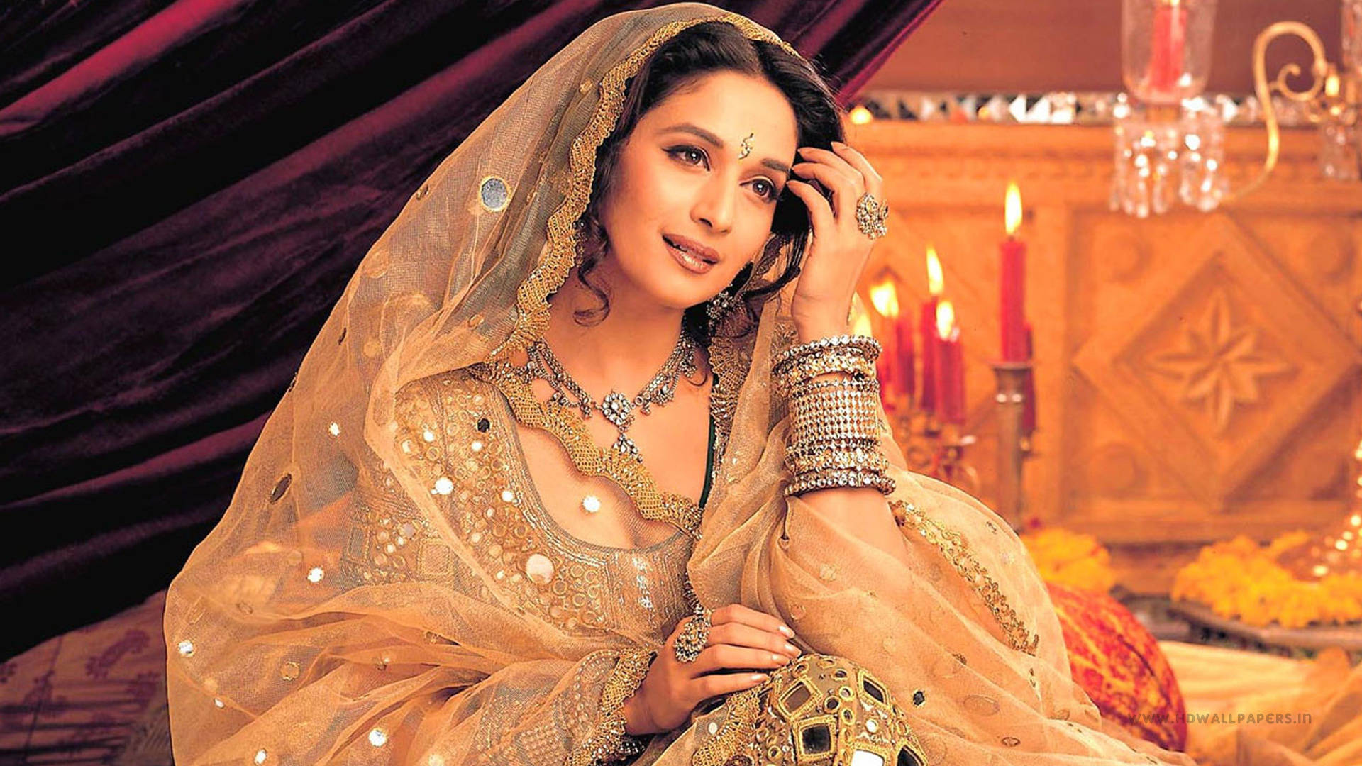 Indian Girl Bollywood Veteran Actress Madhuri Dixit Background