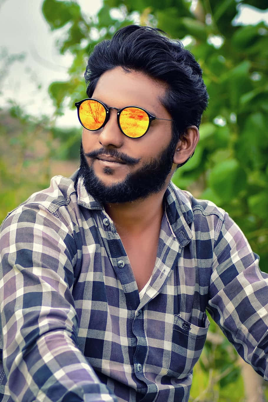 Indian Guy Punjabi Beard Style With Mustache Background