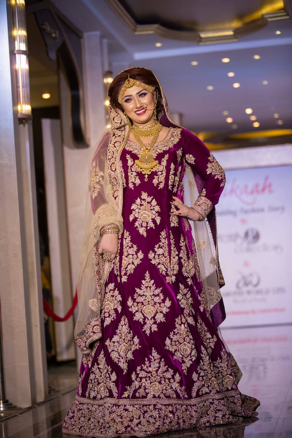 Indian Heroine Wearing Long Dress Background