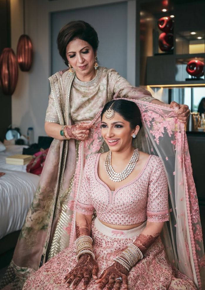 Indian Mother And Daughter Wedding Preparation