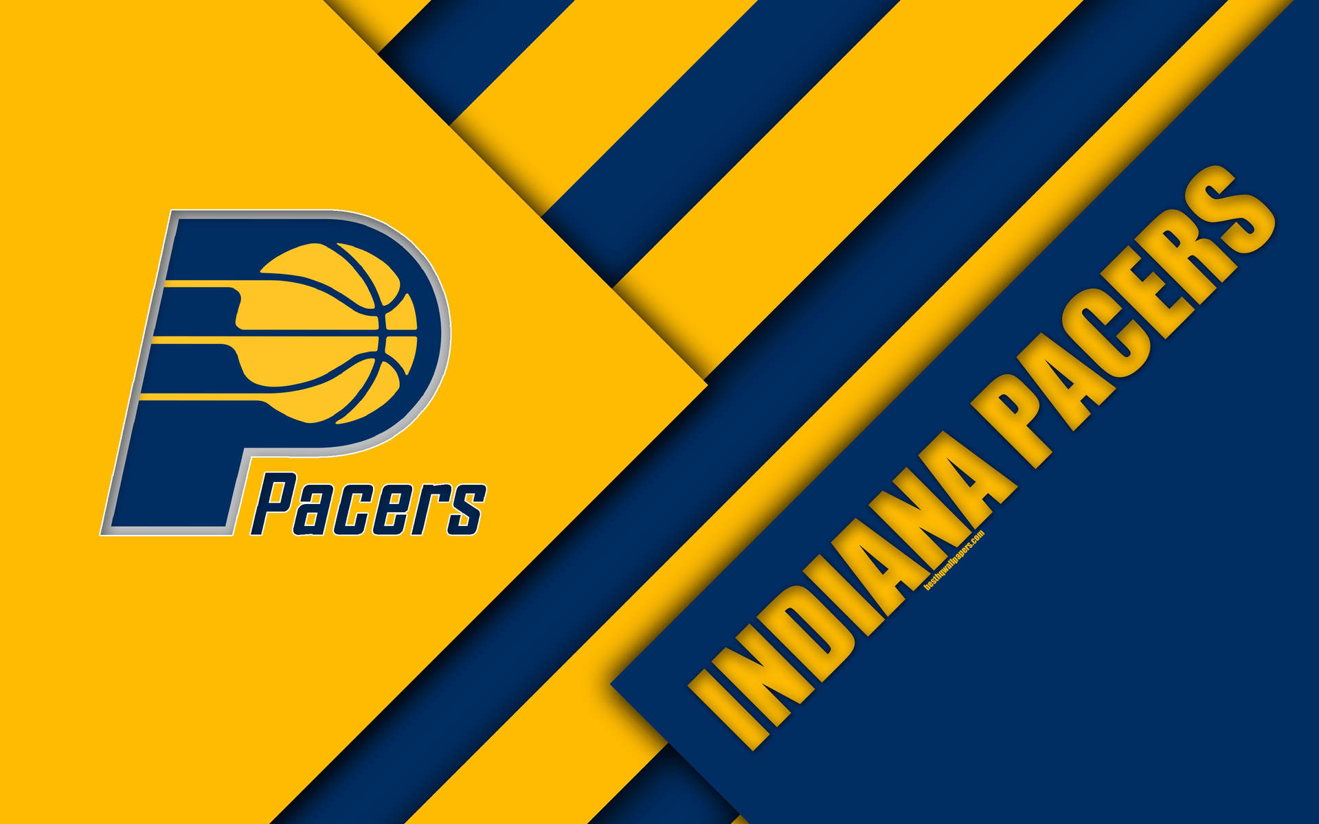 Indian Pacers Blue And Yellow Name Background