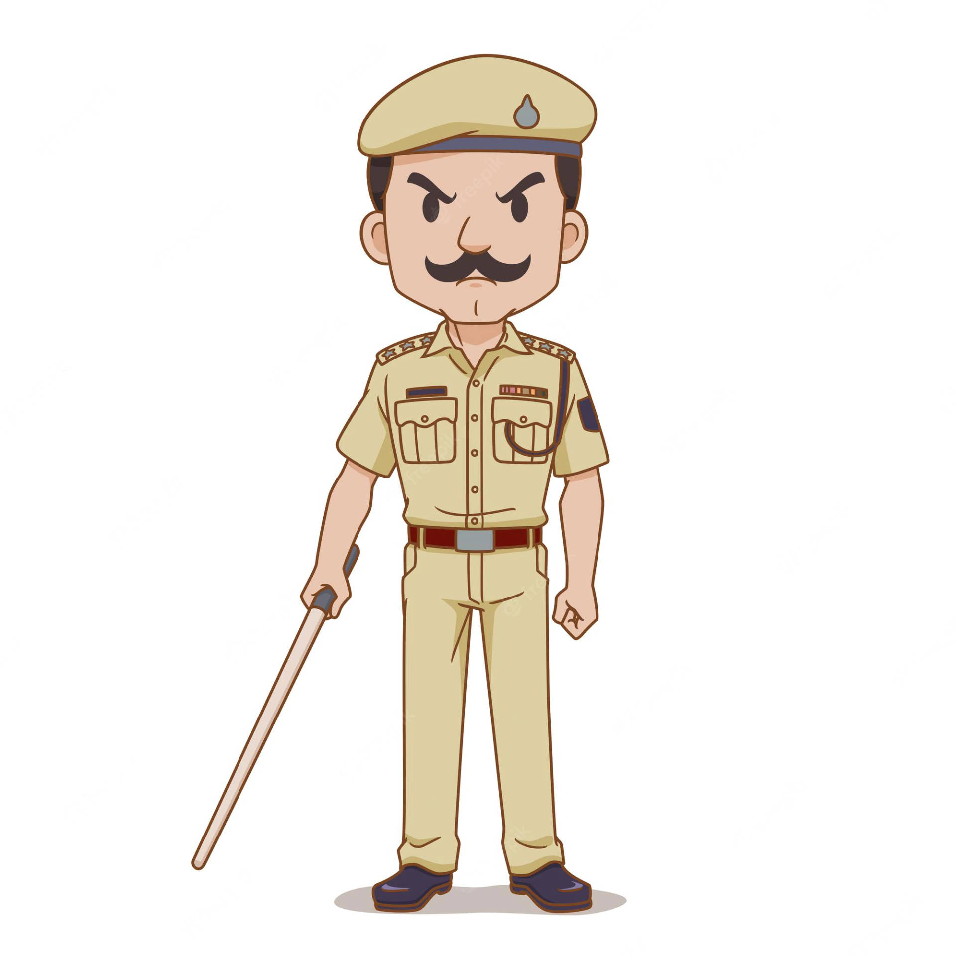 Indian Police Officer Cartoon Background