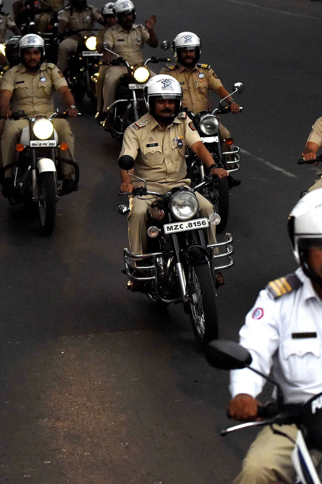 Indian Police On Motorcycles Background