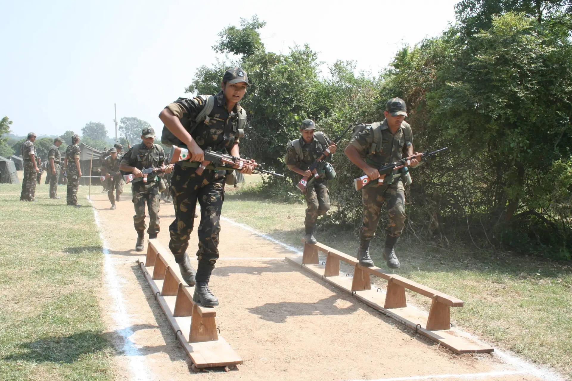 Indian Soldiers At Basic Training Background