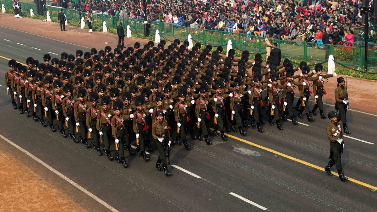 Indian Soldiers In Parade Background