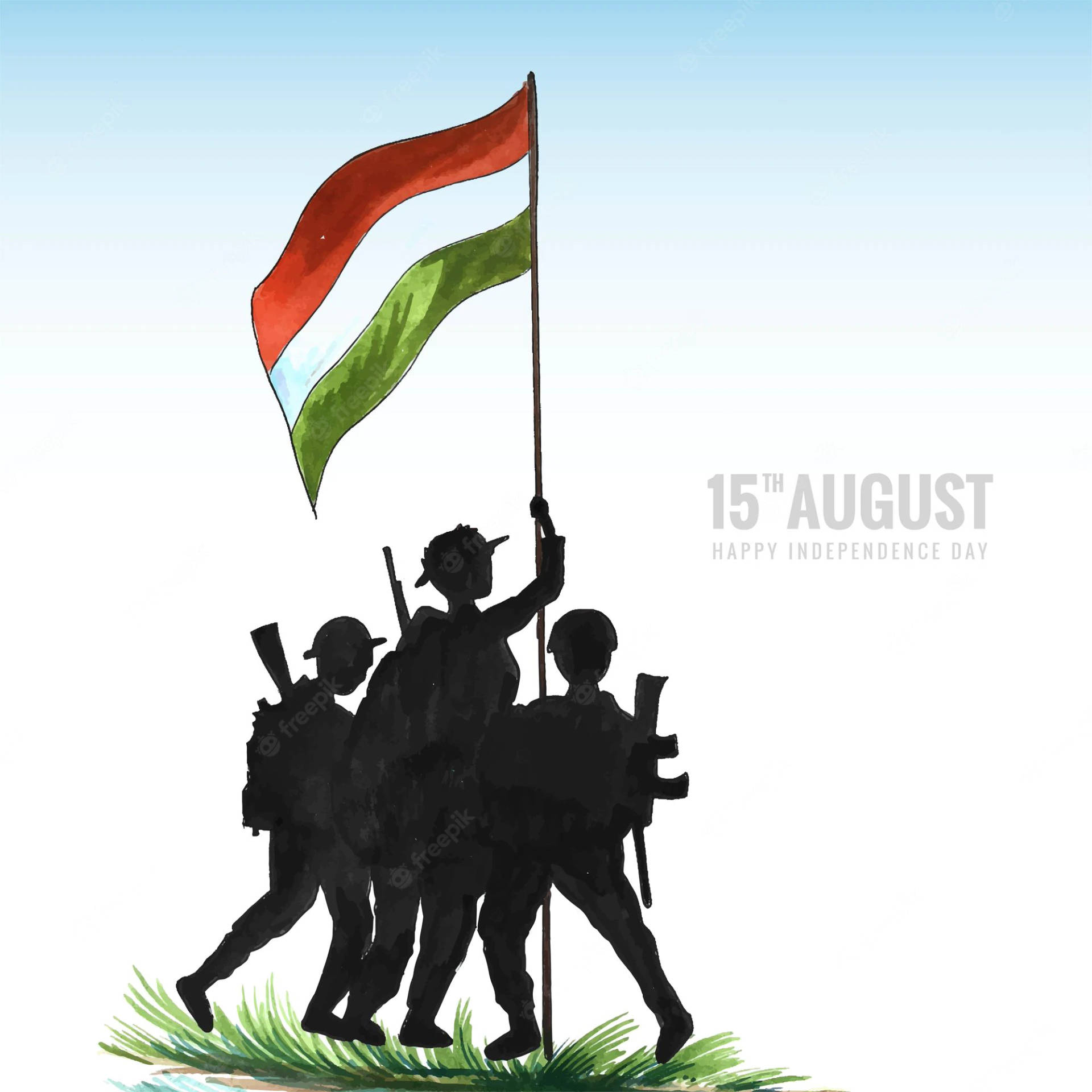 Indian Soldiers Independence Day Cartoon