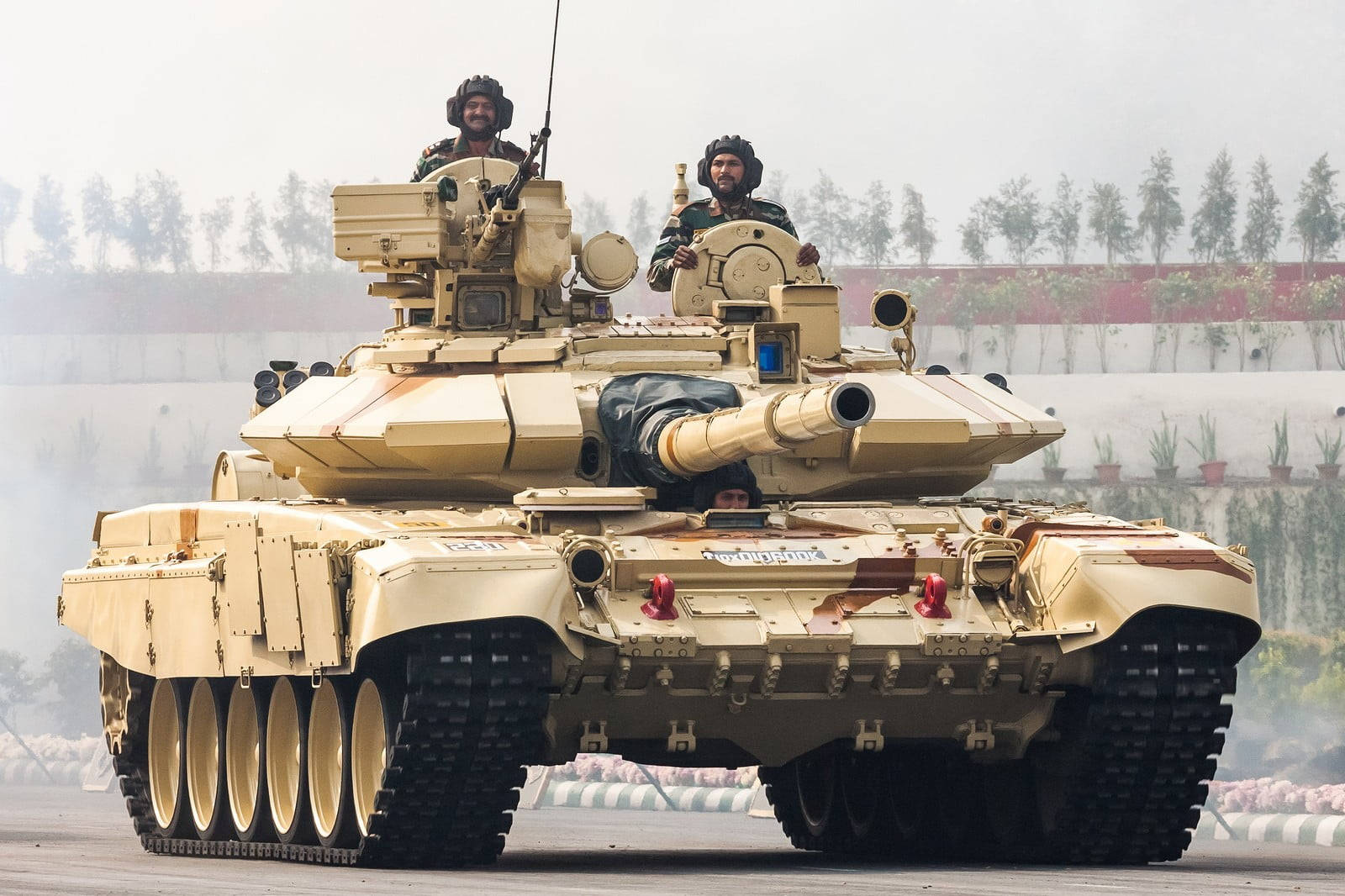 Indian Soldiers On T-90 Background
