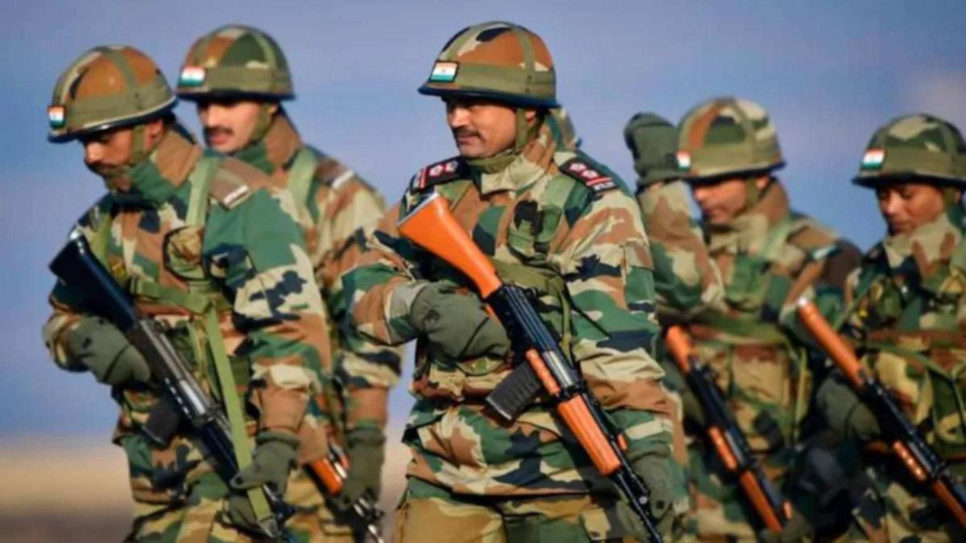 Indian Soldiers With Modern Ak-47s Background