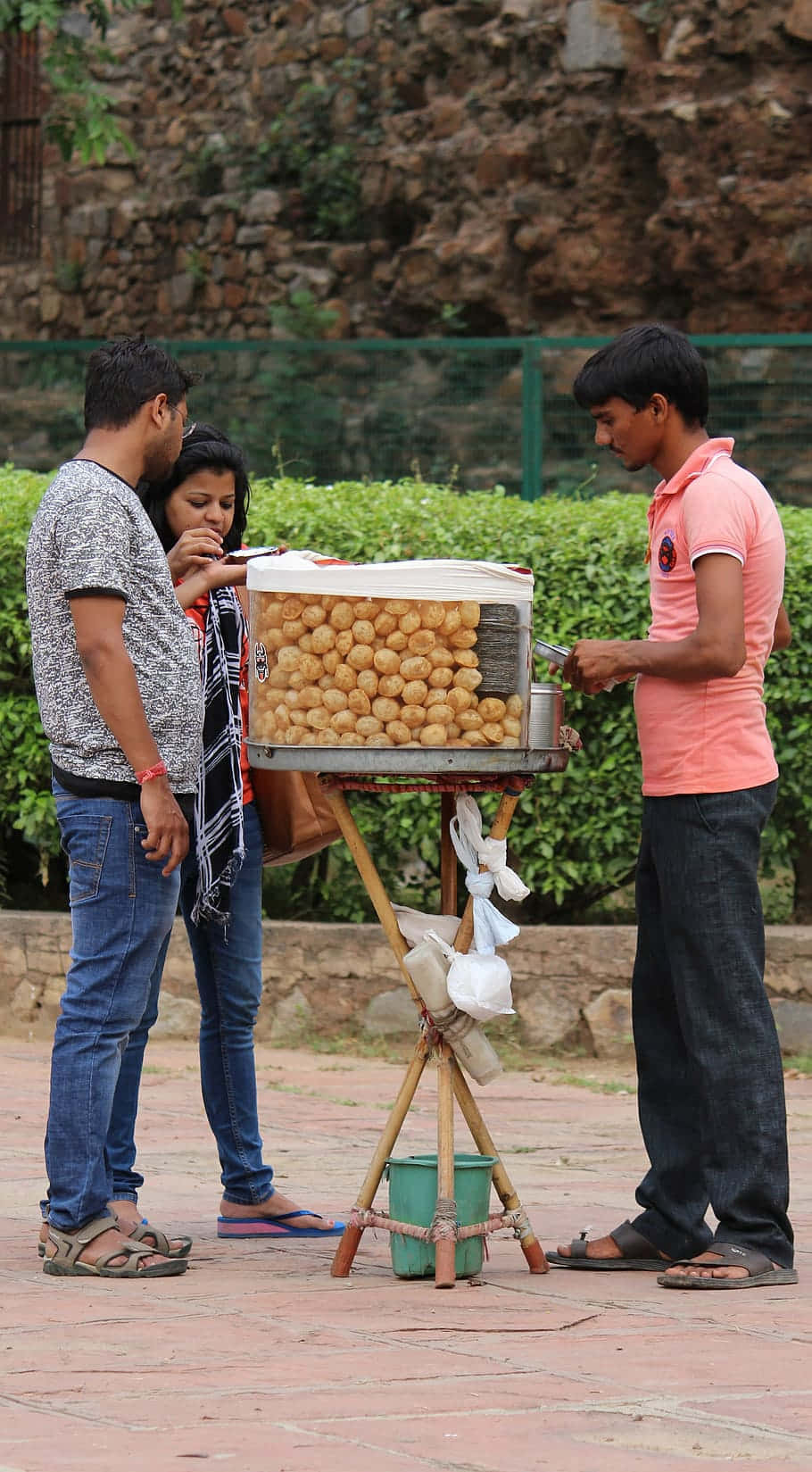 Indian Street Food - Pani Puri Vendor Background