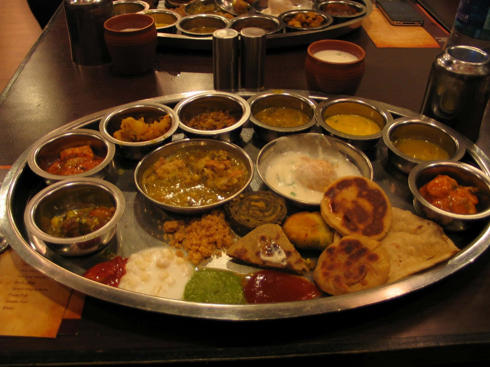 Indian Thali Assorted Dishes Background