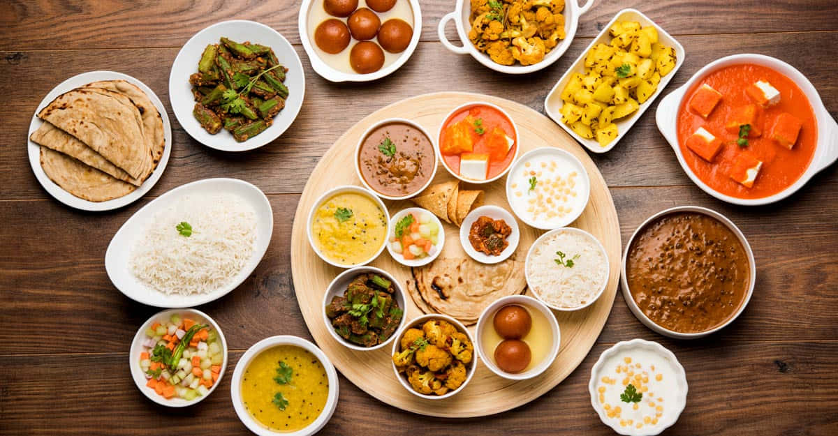 Indian Thali Assortment Background