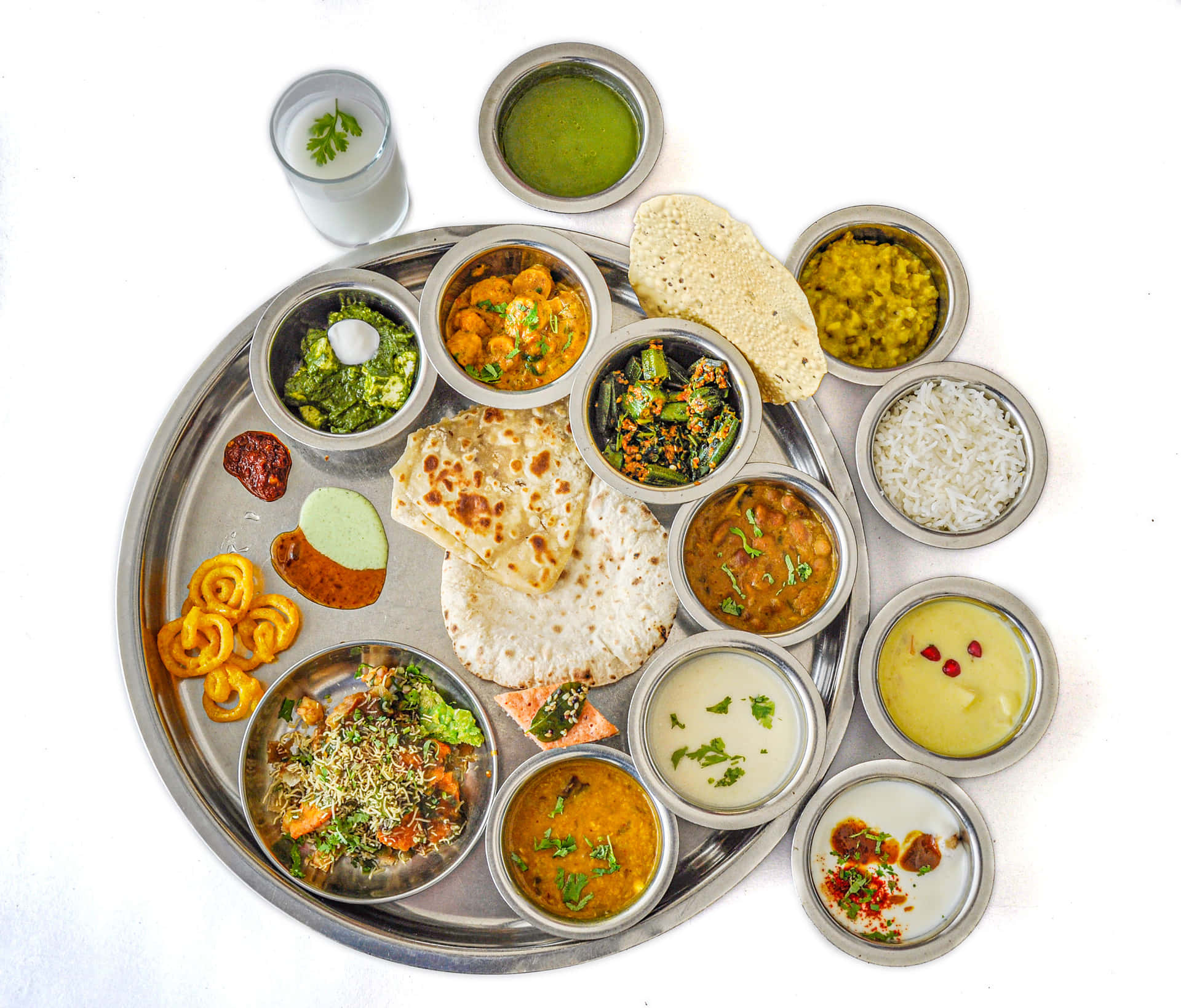 Indian Vegetarian Thali Assortment Background