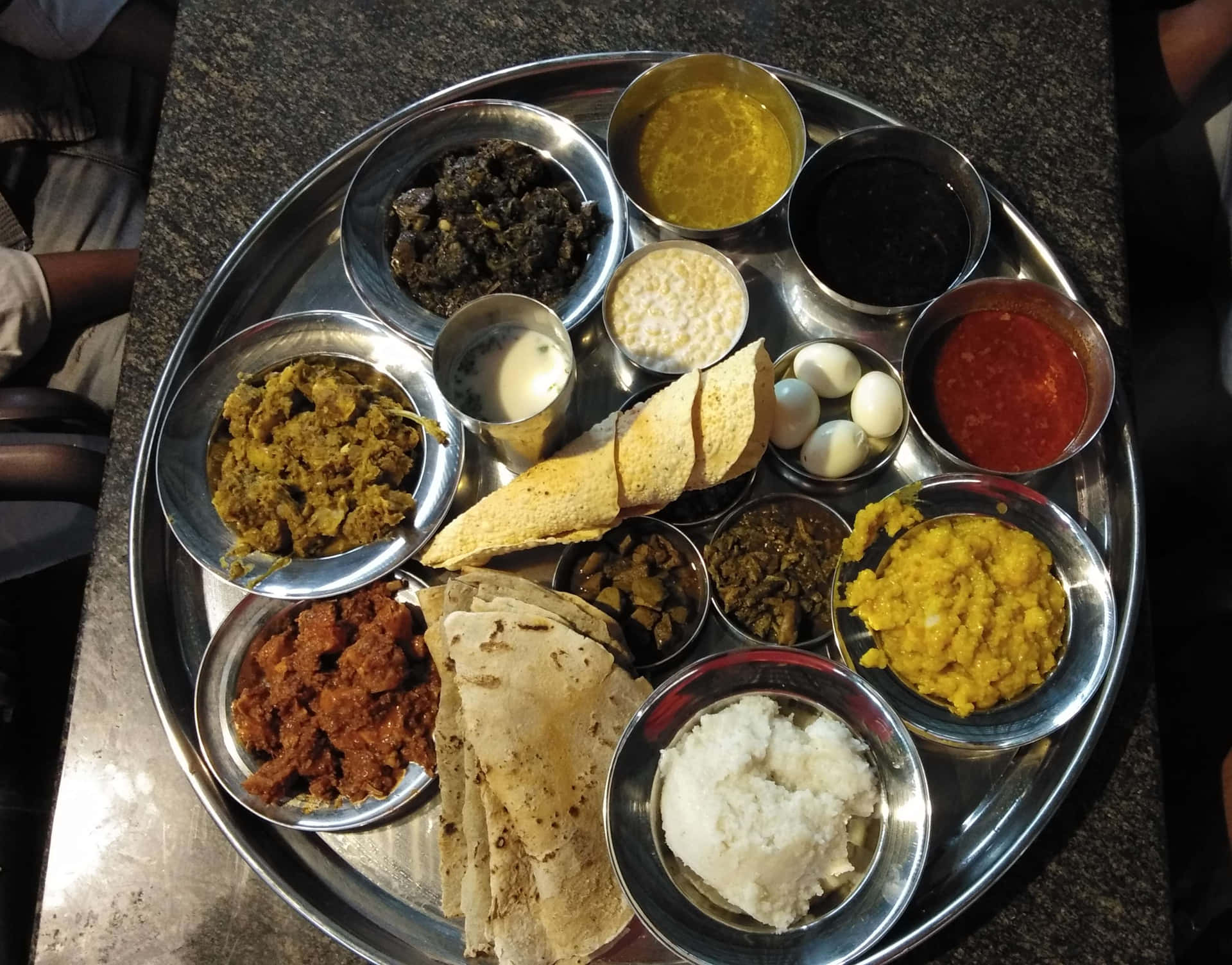 Indian Vegetarian Thali Assortment Background