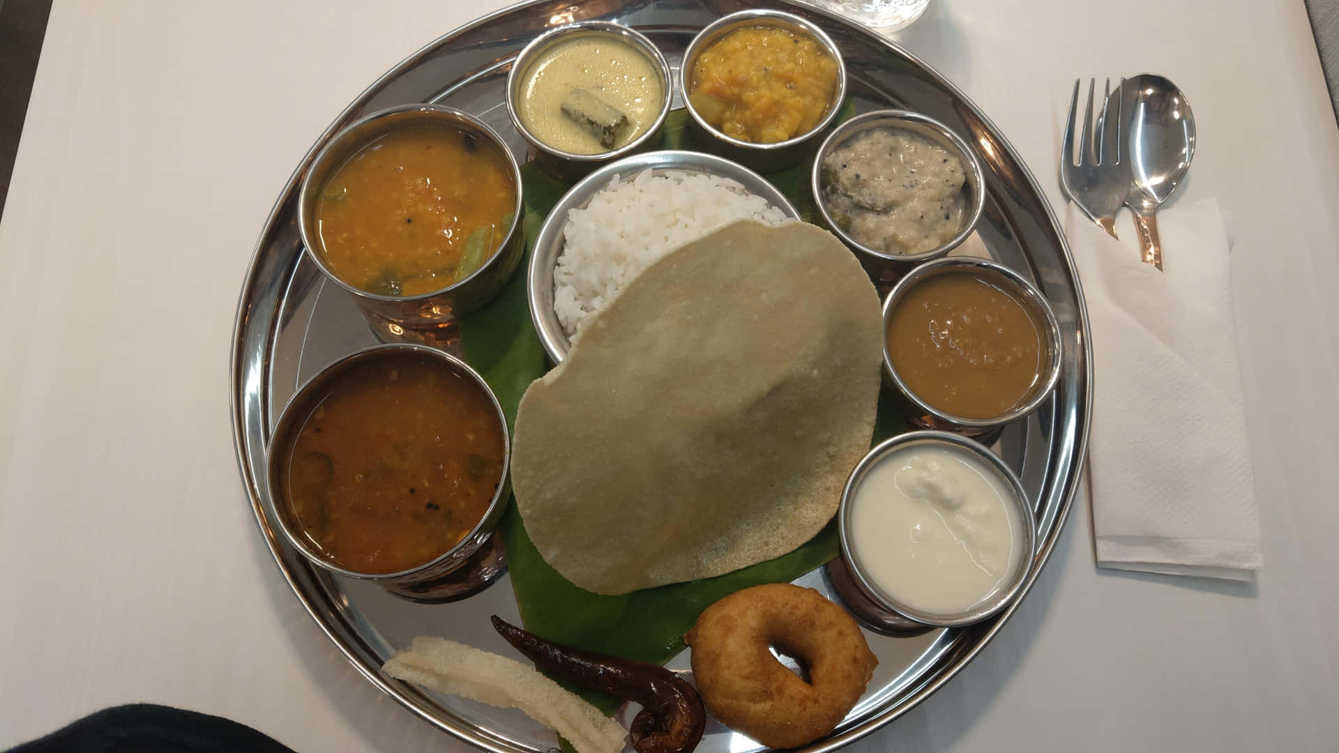 Indian Vegetarian Thali Meal Background