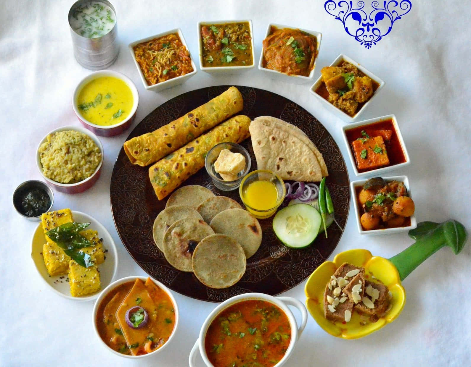 Indian Vegetarian Thali Spread.jpg Background