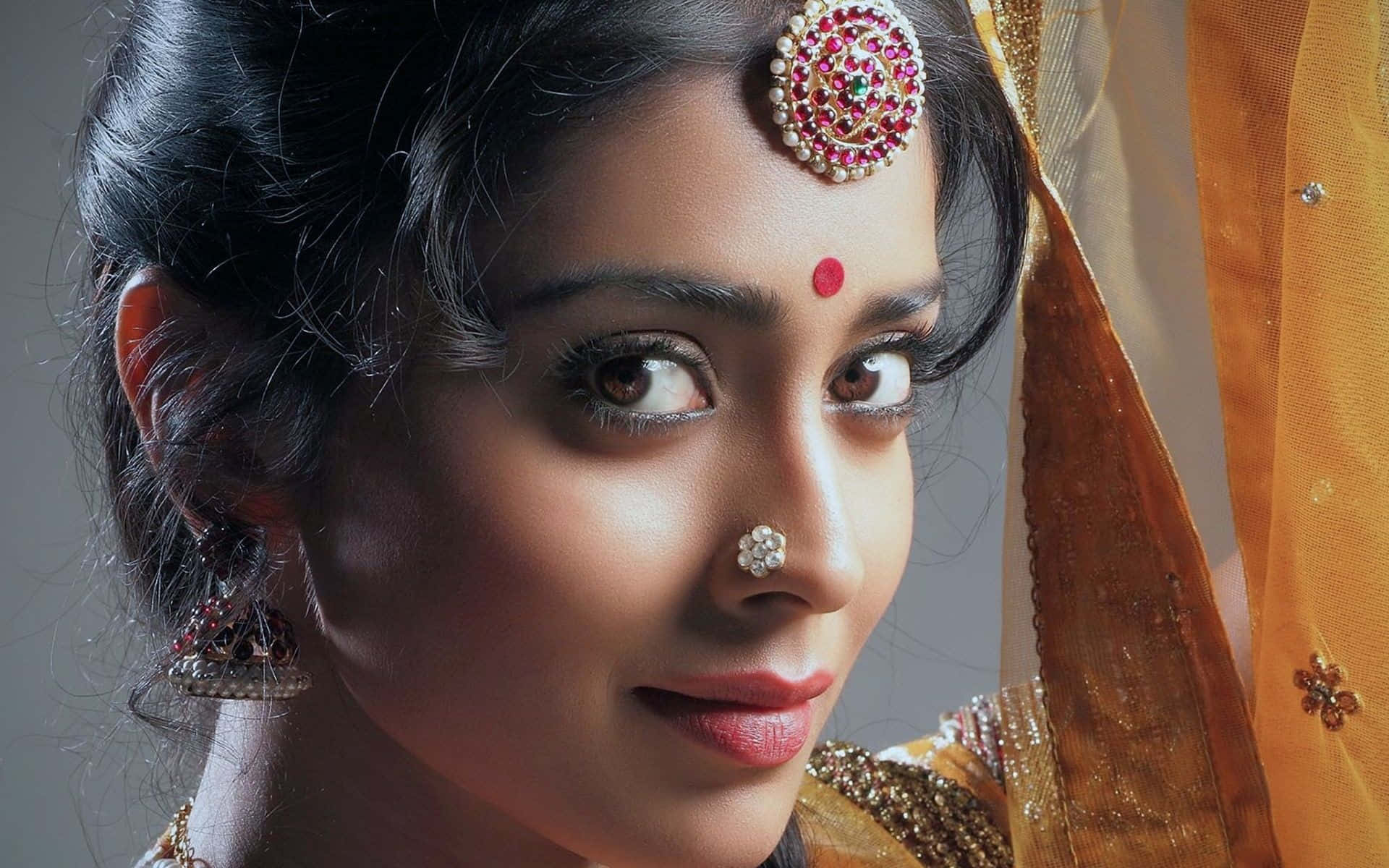 Indian Woman Shriya Saran Extreme Close Up Shot