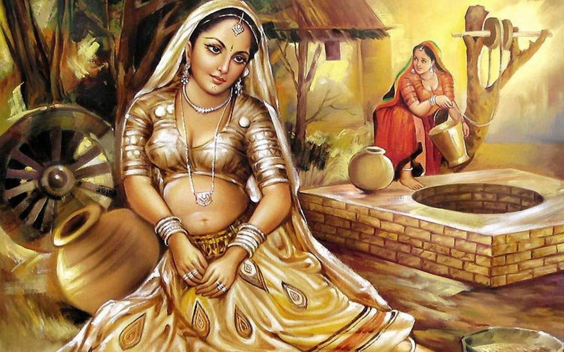 Indian Women Oil Painting
