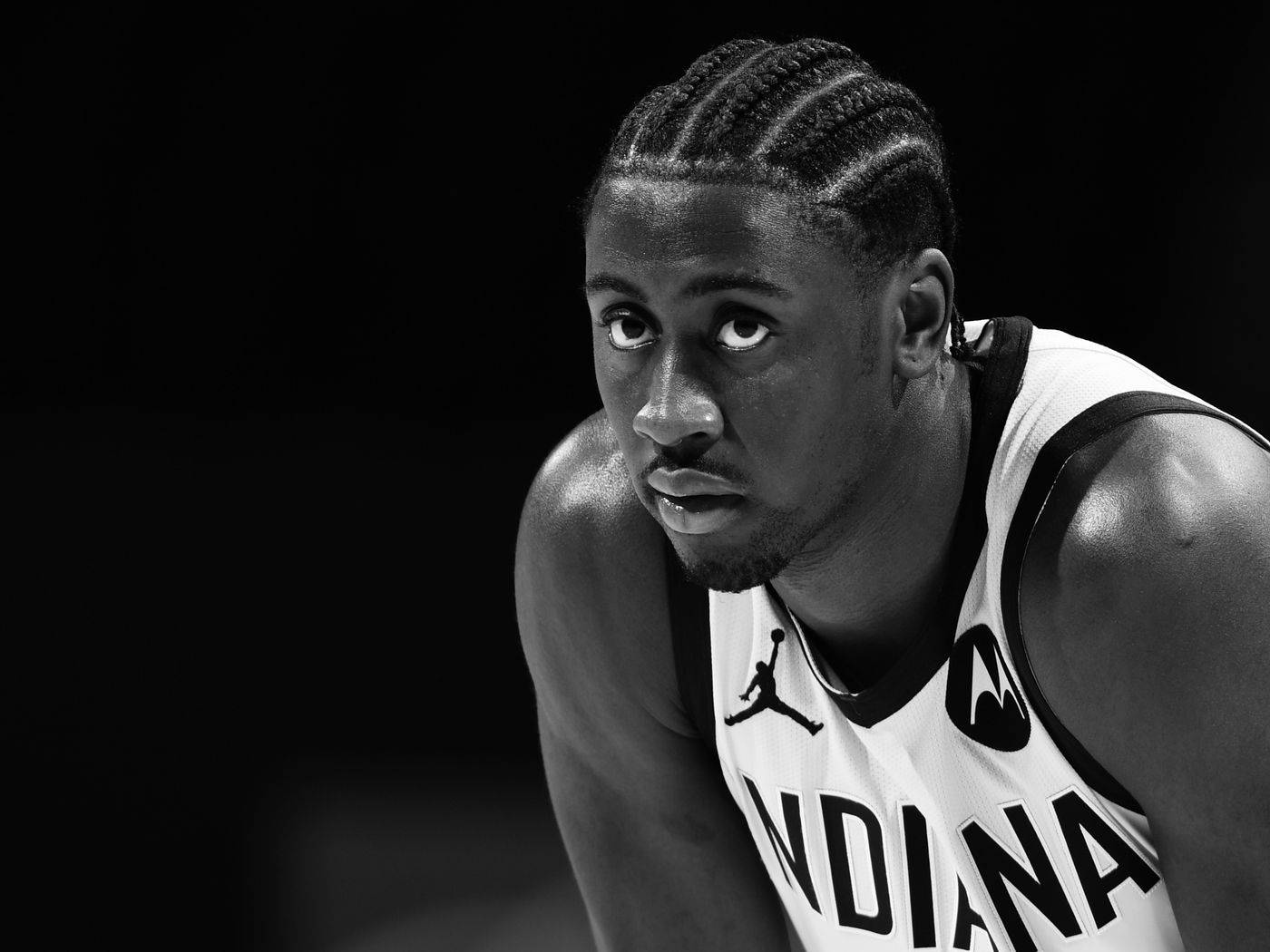 Indiana Caris Levert Grayscale Background