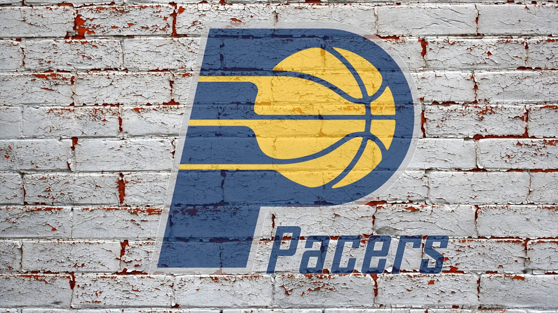 Indiana Pacers Brick Wall Logo Background