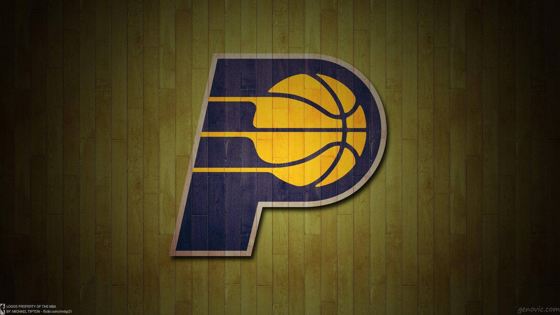 Indiana Pacers P Logo Wood