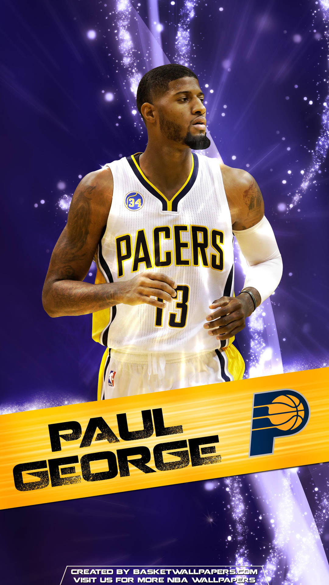Indiana Pacers Paul George Team Logo Background