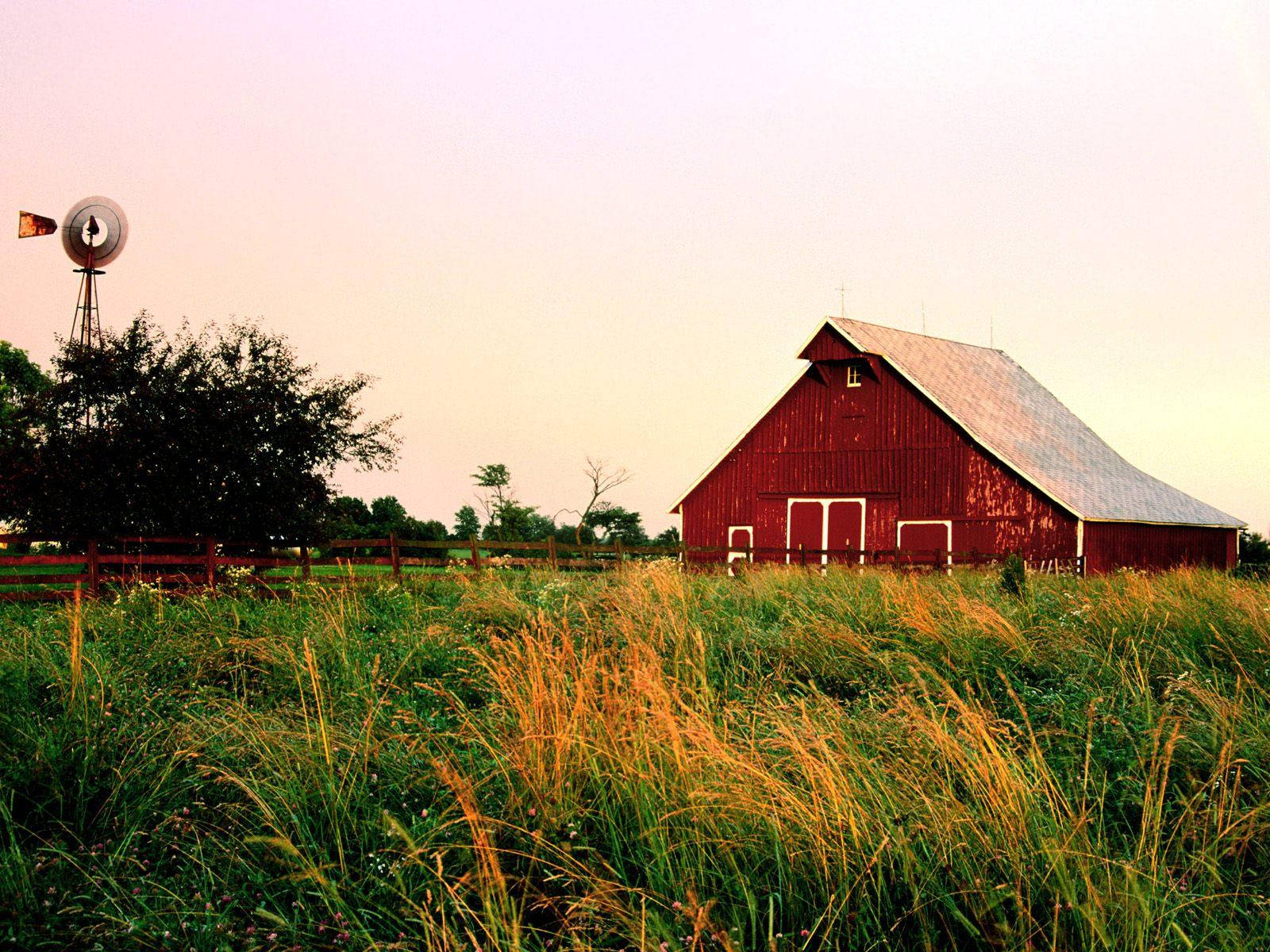 Indiana Red Barn Background